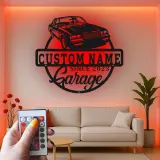 Cartel de metal LED de coche clásico personalizado regalo de garaje para entusiastas del automóvil decoración de man cave 7