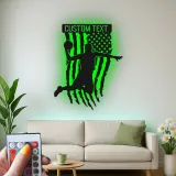 Décoration murale en métal personnalisée avec éclairage LED pour joueur de basketball - Cadeau sportif pour athlètes
