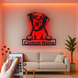 Insegna in metallo LED personalizzata per cani - Regalo per genitori di animali - Decorazione per soggiorno per amanti dei cani 1