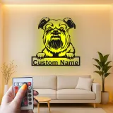 Cartel de metal personalizado con luz LED Brussels Griffon, regalo para amantes de los perros, decoración de sala de estar para mascotas