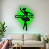 Cartel de metal LED de bailarina personalizado, regalo de danza para su decoración de dormitorio para amantes del ballet