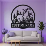 Letrero familiar de caballos personalizado | Decoración mural LED de metal | Decoración ecuestre a medida para casa de campo | Regalo para amantes de los caballos