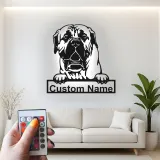 Insegna in metallo LED personalizzata per amanti dei cani Mastiff