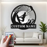 Insegna LED Personalizzata per Kiteboarding | Arte in Metallo per Kitesurfer | Regalo per Fan degli Sport Acquatici | Decorazione per Casa al Mare e Man Cave