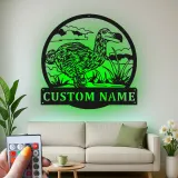 Insegna in metallo LED personalizzata per Dodo - Regalo unico per amanti della natura - Decorazione per soggiorno o ufficio