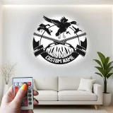Personalisierte LED-Metall-Wandkunst mit Entenjagd-Motiv – Geschenk für Jäger, Männerhöhle oder Hüttendeko