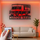 Personalized Food Truck Sign | Backlit LED Metal Wall Art | Custom Restaurant & Kitchen Decor | Chef Owner Gift