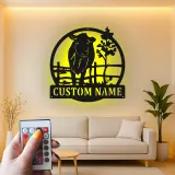 Insegna in metallo LED personalizzata per fattoria di mucche, regalo per allevatori, decorazione rustica per fattoria