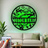 Custom Astronaut Space Adventure Led Light Metal Wall Art Personalized Gift for Kids Bedroom or Nursery Decor