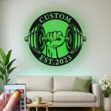 Insegna in Metallo LED Personalizzata con Maniglia per Pesi