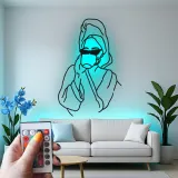 Chic Spa Day Frau LED Licht Metall-Wandkunst Einzigartiges Geschenk für Sie Badezimmer oder Spa-Dekoration
