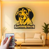 Cartel de metal LED personalizado con Beagle, regalo para amantes de los perros, decoración para sala de estar