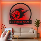 Custom Yo-Yo Led Light Metal Wall Art Personalized Gift for Toy Enthusiasts Game Room Decor