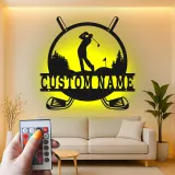 Personalized Golf Sign | LED Metal Wall Art for Man Cave Decor | Custom Name Golfer Gift | Golf Lover Wall Decor