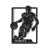 Custom Basketball Player Led Light Metal Wall Art Personalized Sports Gift for Athletes Game Room Decor