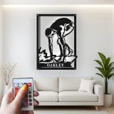 Insegna in metallo LED personalizzata per nuotatore | Arte murale personalizzata per atleta | Regalo per allenatore di nuoto | Decorazione acquatica moderna