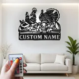 Décoration murale en métal personnalisée avec animaux de la ferme et rétroéclairage