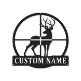 Décoration murale en métal personnalisée pour le cerf avec rétroéclairage LED, cadeau personnalisé pour les chasseurs, décoration de cabane rustique pour les amoureux de la nature