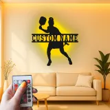 Insegna in metallo personalizzata per Giocatore di Pickleball con Luce LED Regalo Sportivo per Atleti Decorazione per Sala Giochi