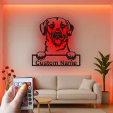 Personalisierte Labrador LED-Licht Metall-Wandkunst für Hundeliebhaber