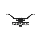Décoration murale en métal personnalisée avec longhorn et rétroéclairage LED - Cadeau ranch, décoration western pour salon ou man cave