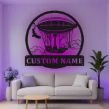 Décoration murale en métal personnalisée avec rétroéclairage LED d'airship steampunk - Cadeau unique pour les passionnés d'aviation, décoration de bureau ou de salon