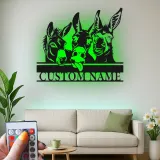 Insegna in metallo LED Donkey Trio Personalizzata Regalo per Fattoria Decorazione Soggiorno Rustico