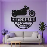 Custom LED Motorcycle Sign | Metal Garage Wall Art | Personalized Biker Decor | Light Up Man Cave Gift
