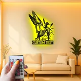 Cartel de metal personalizado con luz LED de caza de patos, regalo personalizado para entusiastas del aire libre, decoración de cabaña rústica