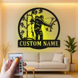 Insegna in metallo LED personalizzata per cacciatori di archi - Regalo per appassionati di tiro con l'arco - Decorazione per man cave 2