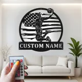 Décoration murale en métal personnalisée pour joueur de basketball avec rétroéclairage LED - Cadeau pour fans de sport