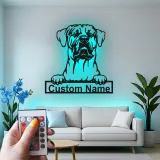 Custom Mastiff Led Light Metal Wall Art Personalized Dog Lover Gift Living Room Pet Decor 4