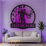 Insegna in metallo LED personalizzata per cacciatori di archi - Regalo per appassionati di tiro con l'arco - Decorazione per man cave 2
