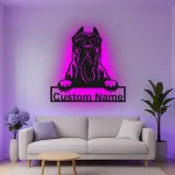Custom Cane Corso Led Light Metal Wall Art Personalized Dog Lover Gift Living Room Pet Decor