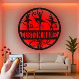 Décoration murale en métal personnalisée Danseuse de ballet avec rétroéclairage LED Cadeau pour danseur Décor de studio ou de chambre