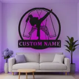 Personalisiertes LED-Metallschild für Kampfsportler – Geschenk für Karate-Enthusiasten, Dojo Wanddekoration