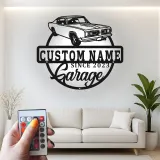 Custom Classic Car Led Light Metal Wall Art Personalized Garage Gift for Him Man Cave Decor