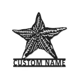 Custom Starfish LED Metal Sign | Personalized Nautical Wall Art | Coastal Beach House & Salon Decor