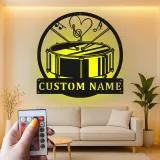 Cartel de metal LED de batería personalizado Regalo para amantes de la música Decoración de sala de ensayo o estudio