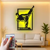 Insegna in metallo LED Karate | Insegna personalizzata per arti marziali | Decorazione con nome del combattente per dojo e palestra | Regalo Taekwondo