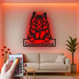 Custom Maine Coon Cat Led Light Metal Wall Art Personalized Pet Lover Gift Bedroom or Living Room Decor