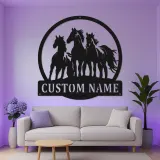 Panneau de Cheval Personnalisé avec Rétroéclairage LED | Art Métallique sur Mesure pour Décor de Ranch & Ferme | Cadeau Équestre pour Amateurs de Chevaux