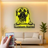 Insegna in metallo LED personalizzata per amanti dei cani Mastiff