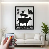 Custom Farm Animals LED Sign | Personalized Metal Wall Art | Rustic Country Decor for Farmer | Barn & Home Accent