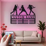 Insegna LED personalizzata per hockey su prato | Insegna da parete in metallo con nome su misura | Regalo per atleta o squadra | Arredo camera