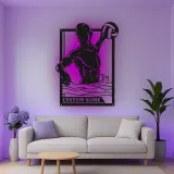 Custom Water Polo Player Led Light Metal Wall Art Personalized Sports Gift for Athletes Game Room Decor