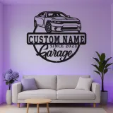 Custom LED Garage Sign | Personalized Metal Car Art | Man Cave Automotive Decor | Gift for Car Enthusiast