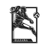Personalisierte LED-Metall-Wandkunst Volleyballspieler Geschenk für Athleten, Spielzimmer Sportdekoration
