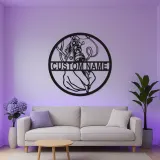 Panneau de Studio de Tatouage Personnalisé | Décoration Murale Métallique LED Personnalisée | Plaque de Nom d'Artiste de Tatouage | Panneau de Bienvenue pour Boutique