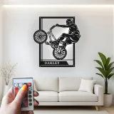 Custom BMX Rider Led Light Metal Wall Art Personalized Gift for Cyclists Garage or Bedroom Decor